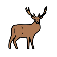 Red deer Europe Land Animal Habitat Hand drawn © khulisara