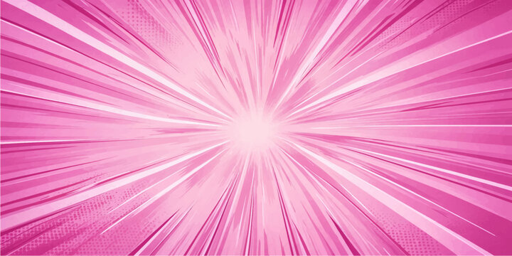 Pink radiant light burst vector background with glowing rays and dynamic abstract energy motion design