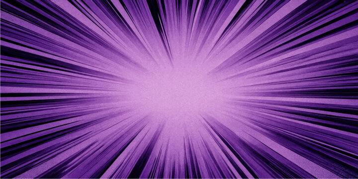 Purple radial burst vector background with dynamic light rays and abstract energetic motion design