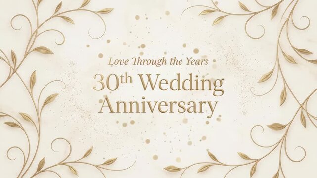 30th wedding anniversary elegant golden floral video background
