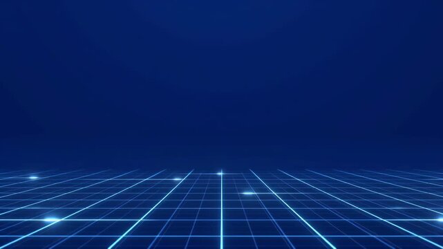 Tech dark blue background with subtle glowing digital grid and slow light streams