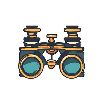 Vintage opera glasses or binoculars illustration for travel and exploration concepts