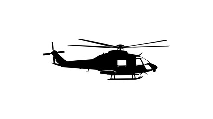 Fototapeta premium Helicopter silhouette against a white background a detailed aviation form