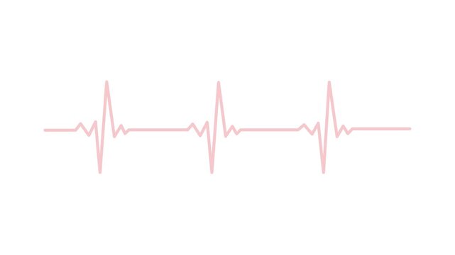 Heart beat line. Self drawing animation with alpha channel. Seamless loop animation on Motion graphic 4k animation video.