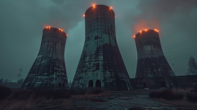 Canon EOS R5 captures massive concrete cooling towers at night