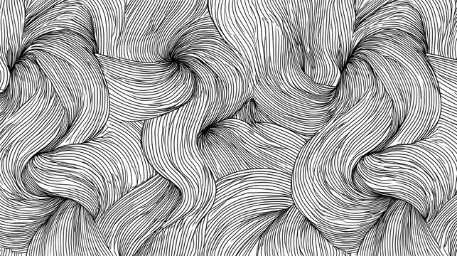 drawing visualizing creative thoughts as flowing hand drawn waves