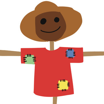 Cute smiling scarecrow