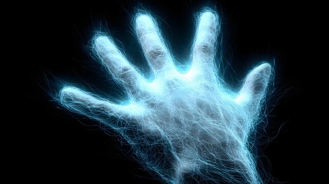 of creativity visualized as abstract hand drawn light forms