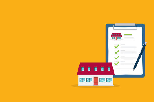 Property Contract and Residential Real Estate Agreement Checklist Vector Illustration
