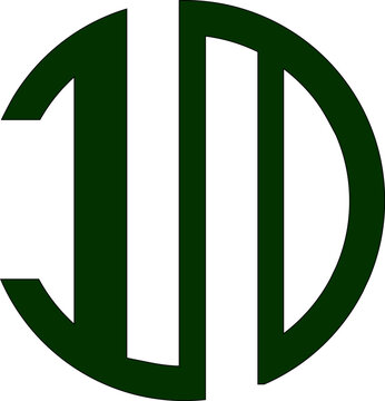 Abstract Geometric Green Monogram Logo Design