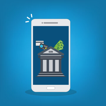 Cashless Payment and Mobile Wallet Banking Concept