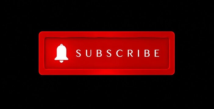 Red subscribe button with bell icon on dark background