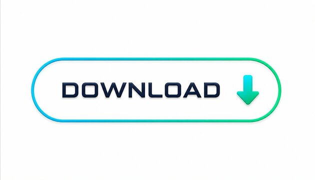 Modern download button with arrow icon in stylish rounded rectangle shape