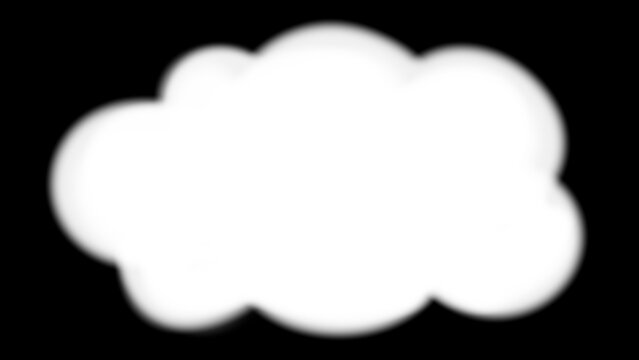 Semi-transparent soft blur cloud shape isolated on transparent background. Translucent opacity mask cloud, soft airbrush smoke overlay, and dreamlike backdrop for photo retouching and graphic design.