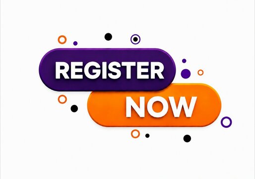 Modern register now call to action button design with vibrant colors