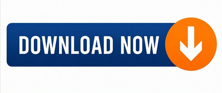 Download now button with arrow icon on blue background