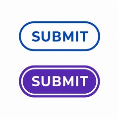 Fototapeta premium Modern rounded submit button in bright blue and dark purple color variants