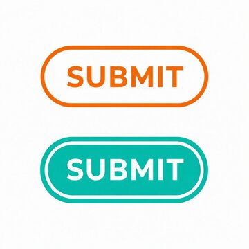 Modern rounded submit button in orange and teal color scheme