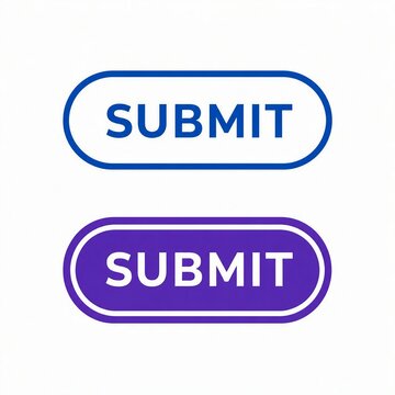 Modern rounded submit button in bright blue and dark purple color variants