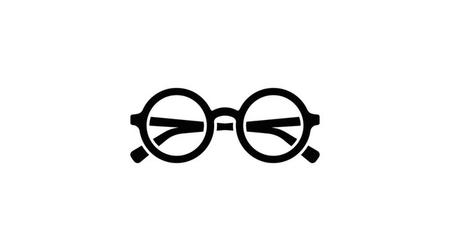 Round frame eyeglasses optical vision icon.
