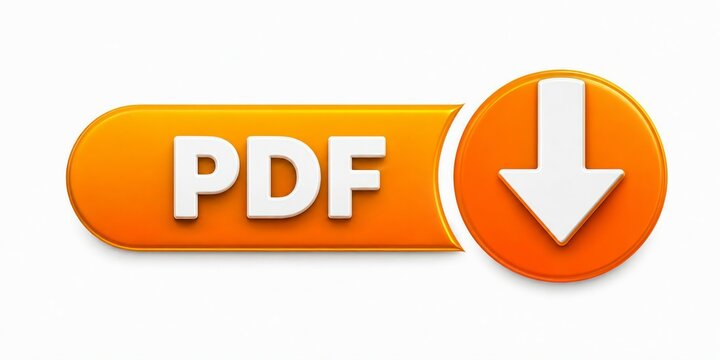 Bright orange pdf download button with arrow icon