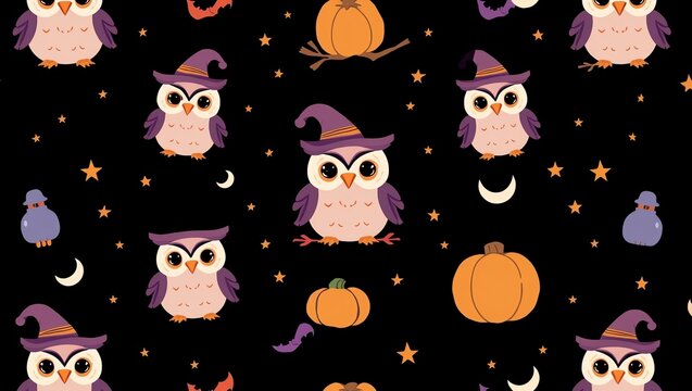 halloween seamless pattern with ghosts