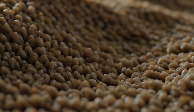 Macro view of organic brown granular texture