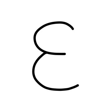 Ancient Greek alphabet history old epsilon Hand drawn Organic line doodle