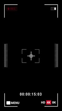 Screen Recording Overlay Vertical Animation with Recorder Interface, Capture Frame. 4K Video