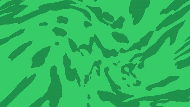 Flat Design Vector Green Camouflage Swirl Animation Featuring Continuous Rotating Center Spiral Patterns for Pop Art Visuals, Retro Themes, Hypnotic Video Backdrops, Nature Themes, and Motion Graphic 