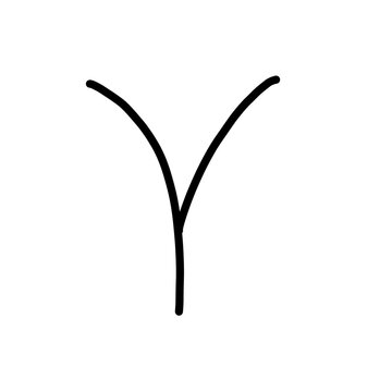 Ancient Greek alphabet history old Upsilon Hand drawn Organic line doodle