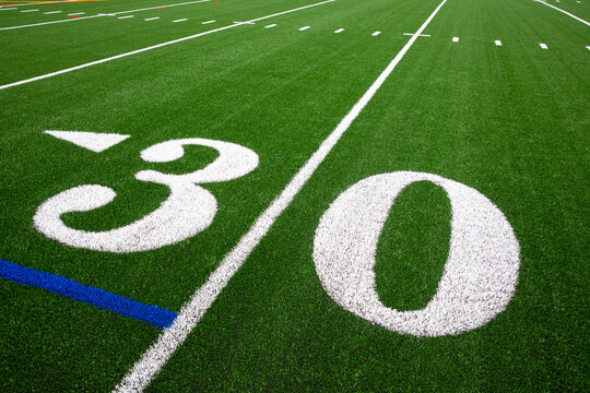 Artificial Turf  field American Football  30 yard line