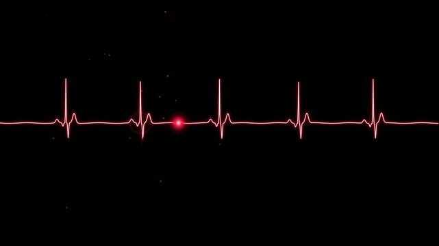 Red ekg heartbeat monitor line loop, medical pulse rhythm background, for healthcare and, cardiology presentations