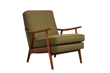 Obraz premium Classic olive green wooden lounge armchair