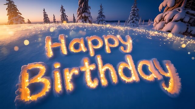 Happy birthday pixel art text on blue water background