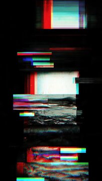 Digital glitch art with vibrant distorted elements and abstract noise in modern aesthetic