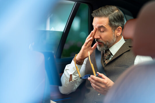Commuter Experiencing Eye Strain