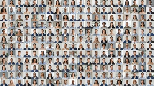 Diverse professional headshots grid for corporate branding and team profiles