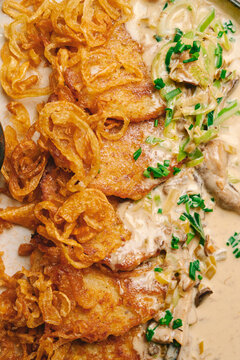 Macro shoot of Deruny - Ukrainian Potato Pancakes