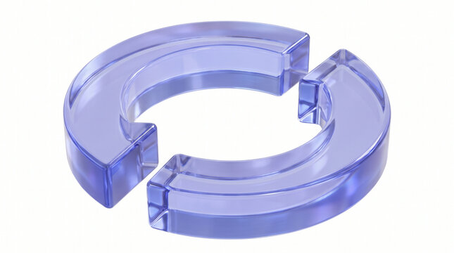 Glossy Blue Rotating Refresh Icon for Digital User Interface