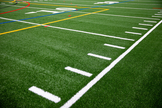 Green Artificial Turf field sideline background 