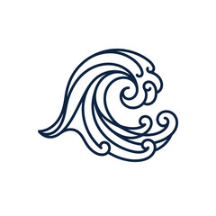 Fototapeta premium Stylized Ocean Wave Line Art