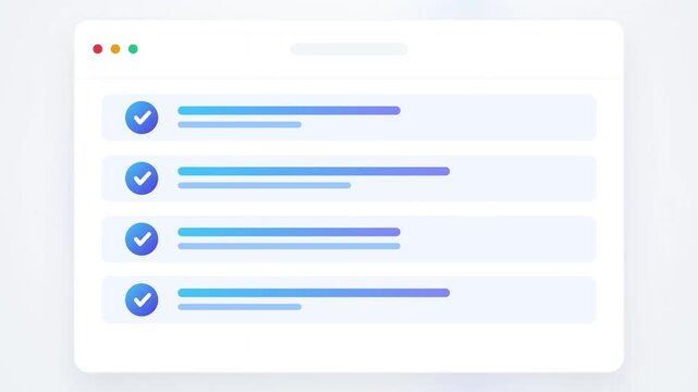 Animated digital checklist interface for task management