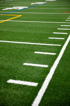 Green Artificial Turf field sideline football 