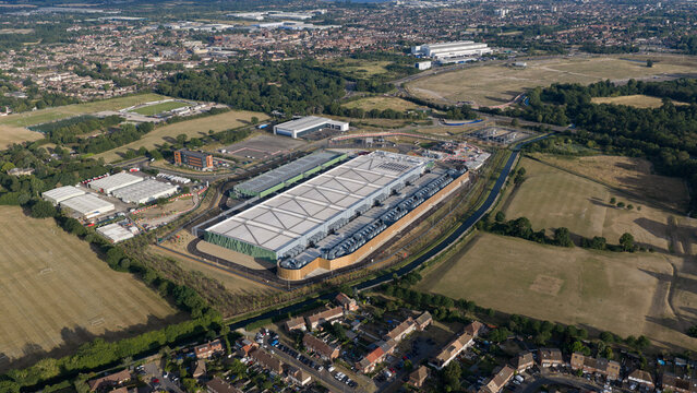 Aerial view of Waltham Cross AI Data Center in Hertfordshire UK