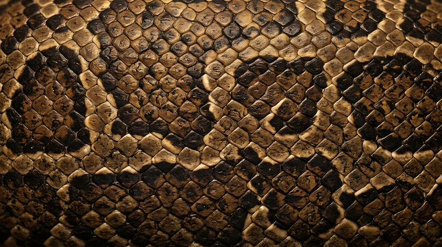 Brown Black Tan Python Snake Skin Texture Pattern Closeup