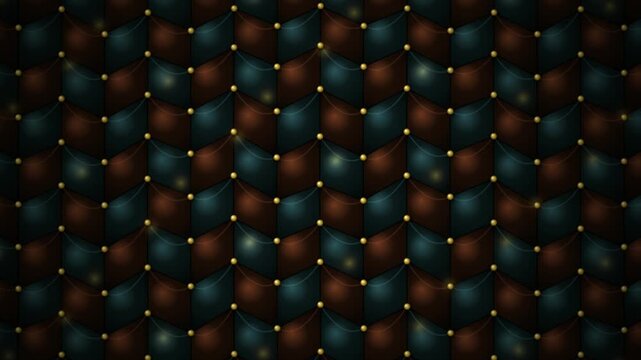 Luxury geometric chevron pattern background, with glowing gold, studs and soft, shimmering light effects