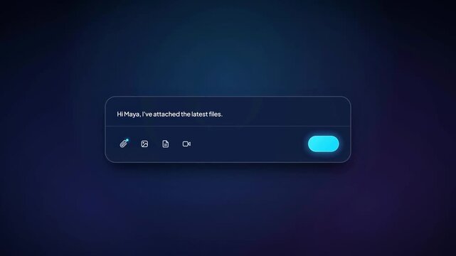 Modern dark mode user interface design with minimalist input field and action button.