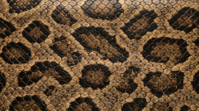 Dark Brown Tan Black Snake Skin Texture Pattern Closeup