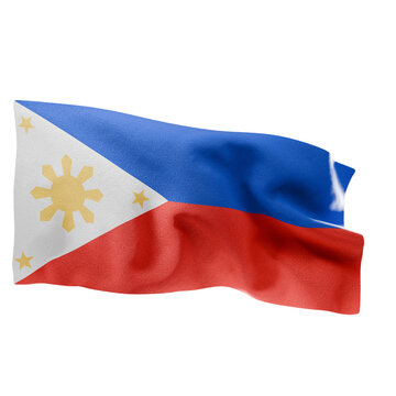 Philippines Flag Waving Perspective 3D Realistic Fabric Side 5